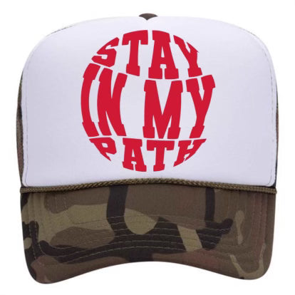 "Stay In My Path" Camo White Trucker Hat